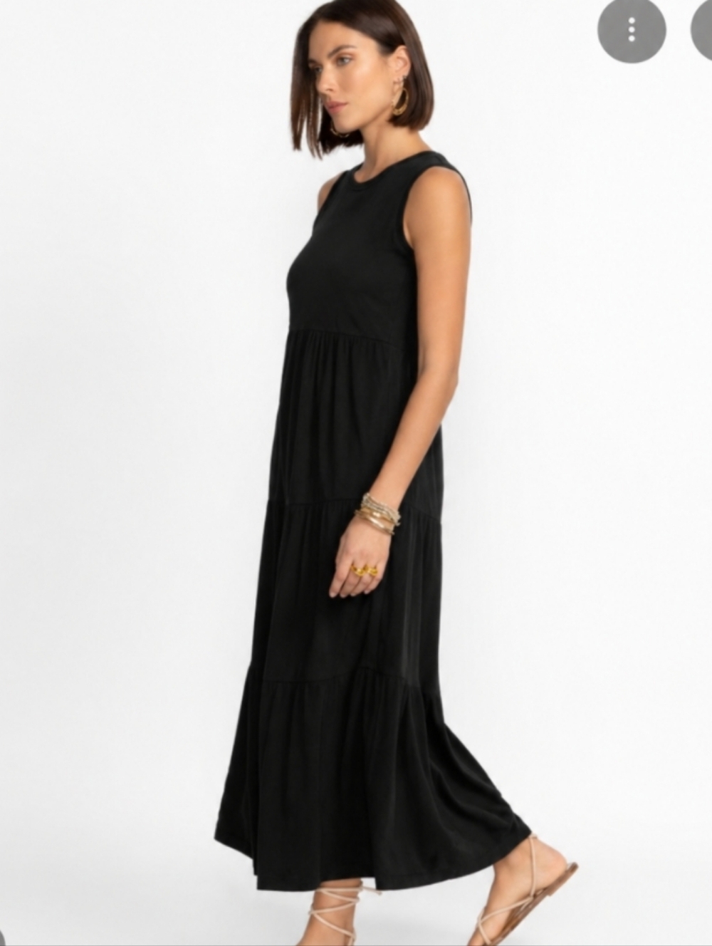 Vintage Johnny Was Collection Embroidered Crepe Maxi Dress